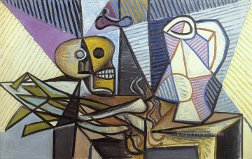 Calavera de puerros y cántaro 4 1945 cubismo Pablo Picasso Pinturas al óleo
